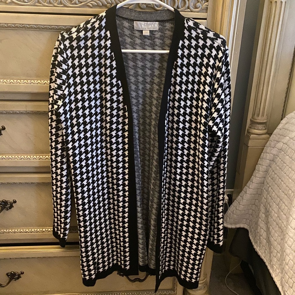 Houndstooth Longline Cardigan